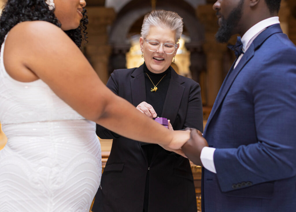 Victoria from Marry Me Indy Marry a couple in the indiana state house
